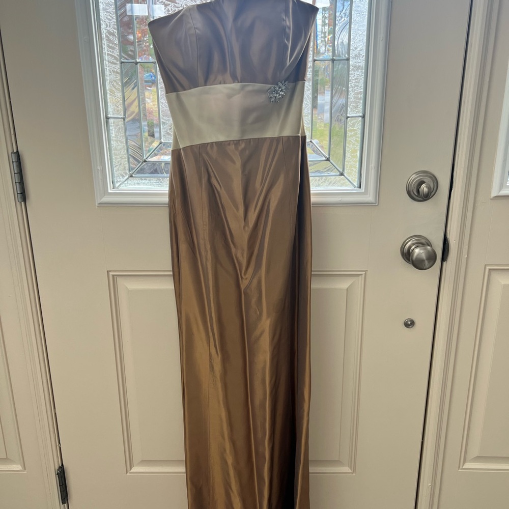 Elegant Brown and Cream Gown